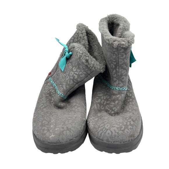 I Heart Ugg Knotty Grey Leopard Pattern Boots 1006213 Women Sz 7 - Picture 1 of 7